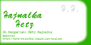 hajnalka hetz business card